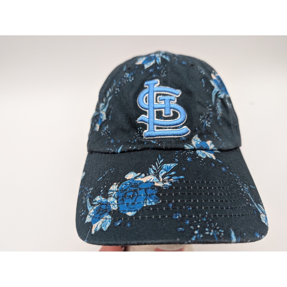 MLB St. Louis Cardinals Womens Floral Baseball Cap Hat Black Blue Fan Favorite